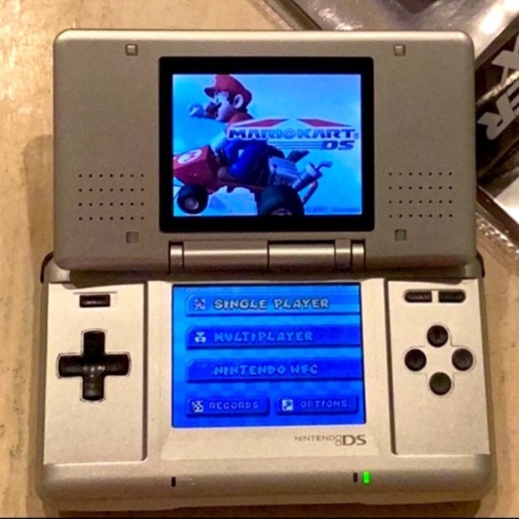 Nintendo Other - Nintendo DS Original Console Silver Handheld & Battery Charger Vintage Gaming